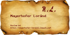 Mayerhofer Loránd névjegykártya