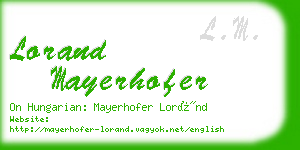 lorand mayerhofer business card
